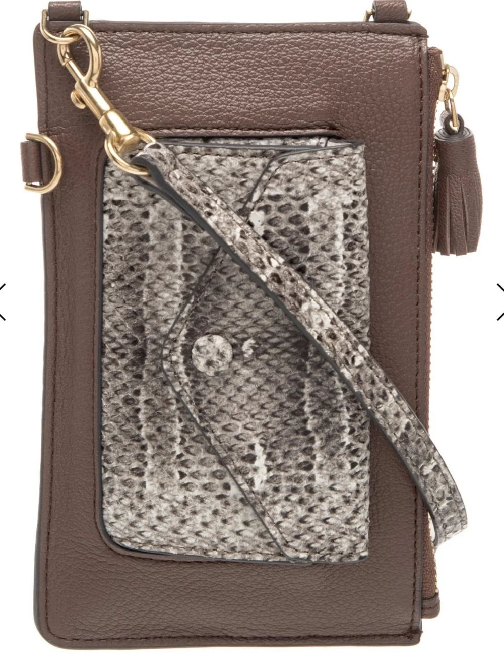 • Anya Hindmarch Brown with GrayTextured Crossbody Phone bag